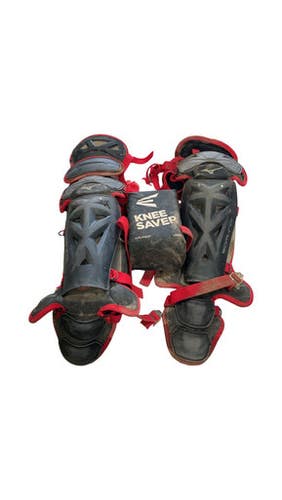 Used Mizuno SAMURAI Catchers Leg Guards Red Youth 11859-S000028864