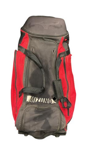 Used Mizuno BAG BB/SB Player Wheeled Bag Red 11859-S000028865