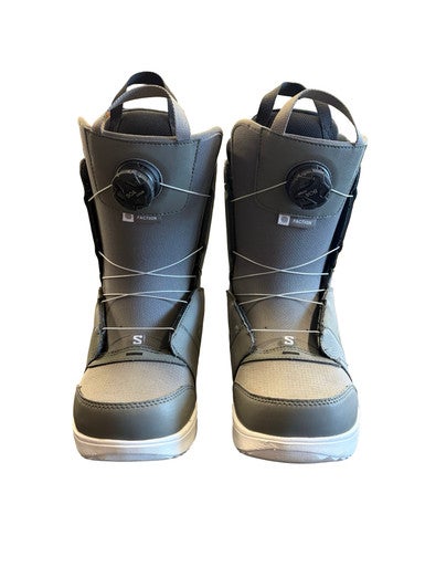 Used Salomon FACTION BOA Mens Snowboard Boots Grey Senior 7.5 10299-S000307313