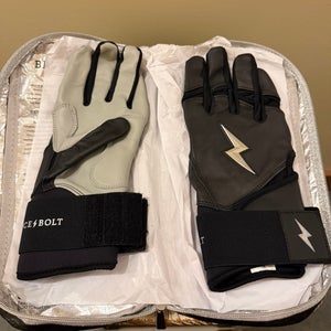NEW Bruce Bolt Batting Gloves *CHROME SERIES* Size: XL - LONG CUFF
