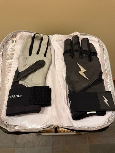 NEW Bruce Bolt Batting Gloves *CHROME SERIES* Size: XL - LONG CUFF