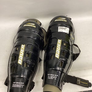 Used Bauer IMPACT 500 Intermediate Shin Guards Black 13" 11851-S000043807