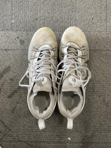 Used Nike HUARACHE 9 ELITE LOW LAX Cleats Mens White Senior 12 11614-S000232053