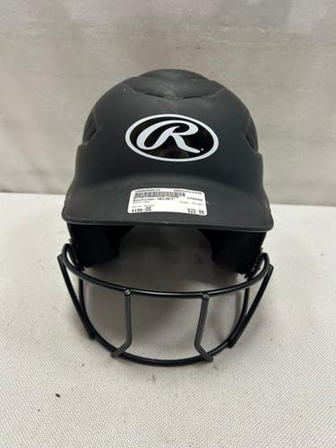 Used Rawlings HELMET Batting Helmet w/Mask Black One Size 11490-S000269572
