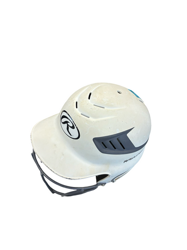Used Rawlings BATTING HELMET Batting Helmet w/Mask White MD 11682-S000128740