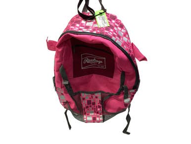 Used Rawlings 2 BAT BACKPACK PINK BB/SB Player Backpack Pink 11347-S000264935