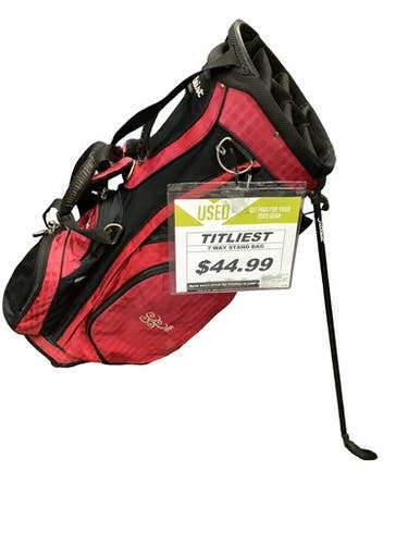 Used Titleist 7 WAY STAND BAG Mens Stand Bag Red 11347-S000265090