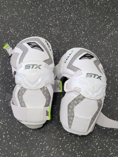 Used STX CELL VI Lacrosse Arm Pads/Guards White MD 11849-S000037426