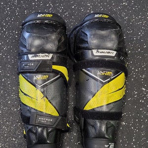 Used Bauer ULTRA SONIC Junior Shin Guards Black 10" 11849-S000037205