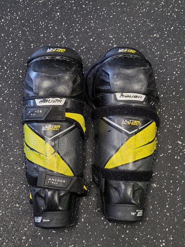 Used Bauer ULTRA SONIC Junior Shin Guards Black 10" 11849-S000037205