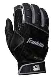 New Franklin 2ND SKINZ BB/SB Batting Gloves Black SM 11347-FRA21162F1