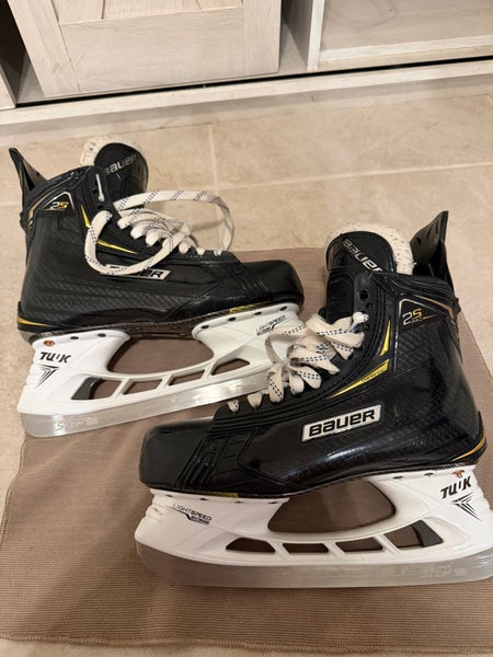 Black 2018 Bauer Supreme 2S Pro Hockey Skates Regular Width Pro Stock 8 (Used)