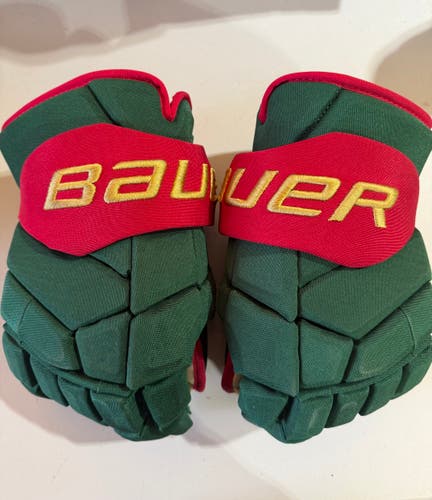 Bauer Mach Pro Stock Hockey Gloves 15” Green WILD 5313