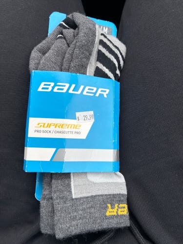 Gray Senior Medium Bauer Socks (New)