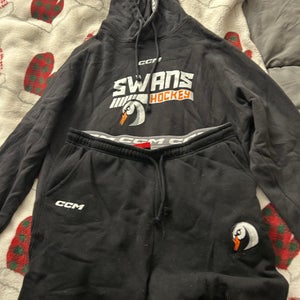 Black Women's XL CCM Swans Hockey Hoodie and Sweatpants Used)