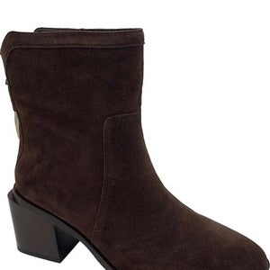 Vince Camuto Kortimy Boots Women's Brown Suede Block Heel Ankle Bootie HAWK2641