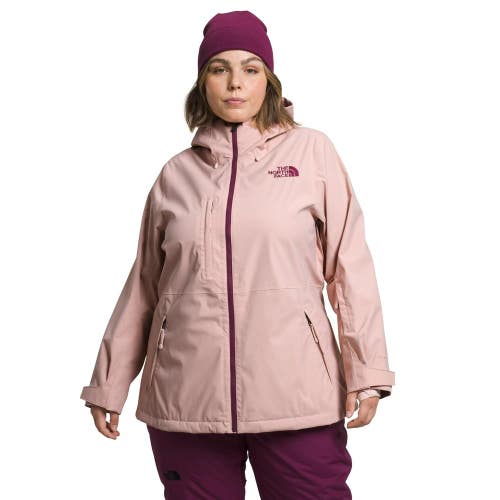 The North Face Freedom Jacket Womens 2X Plus Pink Stretch Hooded Full Zip KFC601