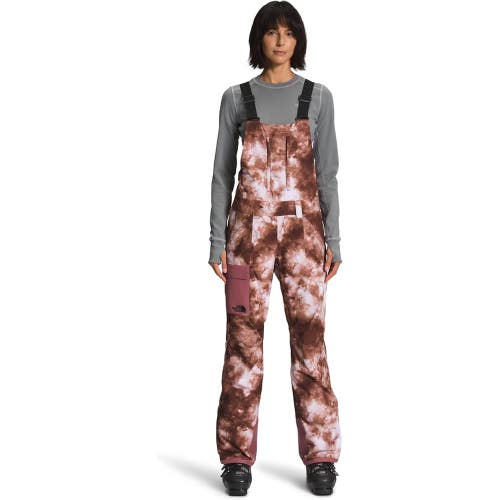 The North Face Freedom Snow Bib Women's Large Brown Snow Dye Waterproof KFC540