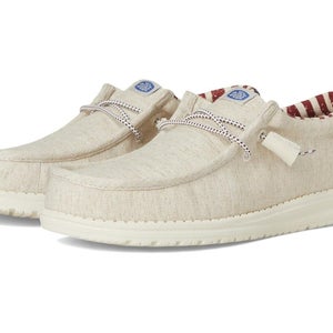 Hey Dude Wally Sneakers Men 7 Off White Patriotic Slip On Comfort Shoes HAWK2677