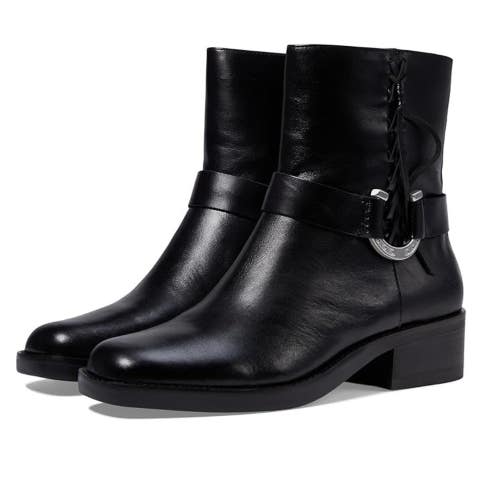 Lucky Brand Kamany Boots Women's 9 Black Leather Braided Side Zip Bootie RHS7671