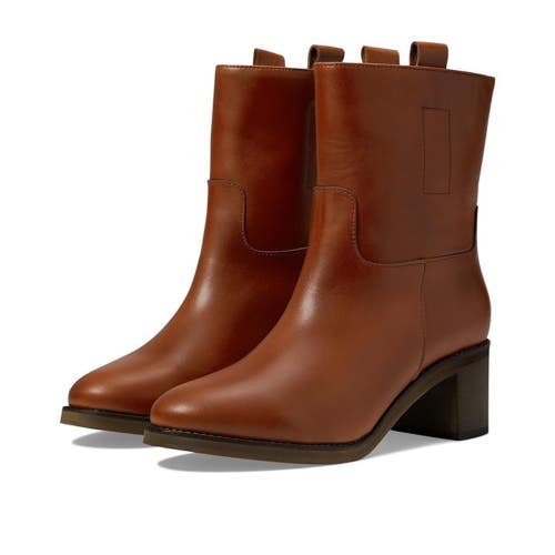 Free People Tabby Boots Women's US 9 Tan Brown Leather Block Heel HAWK2667