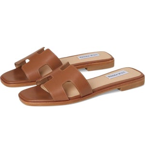 Steve Madden Hadyn HADY01S1-203 Sandals Womens 9 Cognac Leather Slip-On HAWK2656