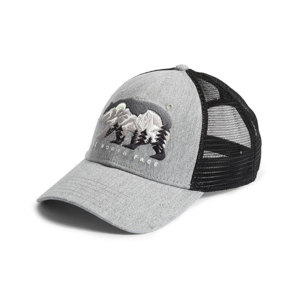 The North Face Mudder Trucker Hat Unisex Light Gray Embroidered Snapback KFC552