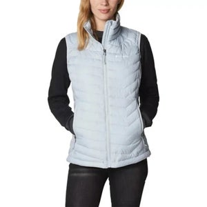 Columbia Powder Lite Puffer Vest Women 2XL Cirrus Gray Omni-Heat Full Zip KFC546