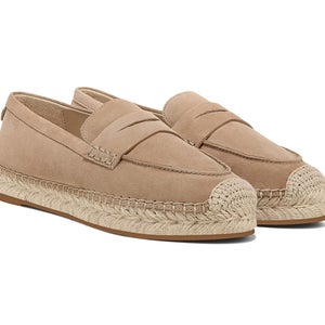 Sam Edelman Kai Loafers Women's 9 Tuscan Taupe Suede Moc Toe Espadrille HAWK3225