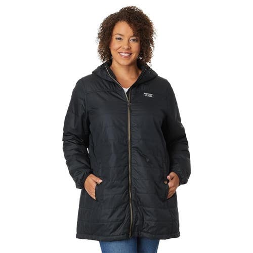 L.L.Bean Mountain Classic Puffer Coat Women 2X Plus Black Full Zip Jacket KFC542