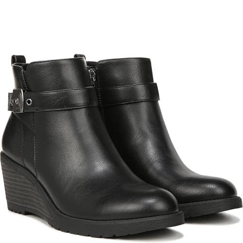 Dr. Scholl's Camille I7060S1001 Boots Womens 6 Black Leather Wedge Heel HAWK2663