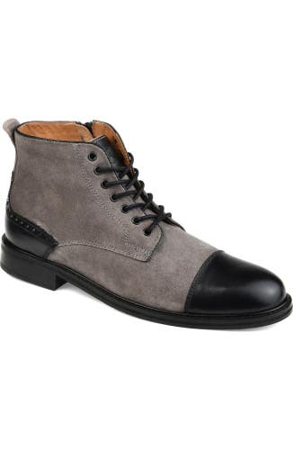 Thomas & Vine Remo Boots Men's US 11 Gray Black Cap Toe Ankle Chukka HAWK2683