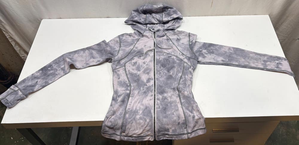 Lululemon Define Gray Tie Dye Women's Lightweight Hoodie Thumb Hooks Women's 6