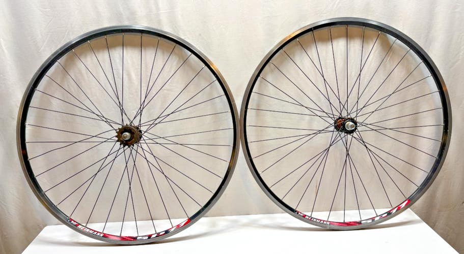 Weinmann SP 17 36-Spoke Black Aluminum Bolt-On 700C Fixie Wheelset Quando Hubs