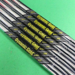 True Temper Dynamic Gold Mid 115 S300 .355 Stiff Pulled Iron Shafts SET OF 6