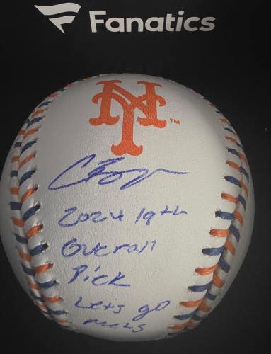 Mets CARSON BENGE LE 5/5 Multiple Inscriptions Autographed Baseball FANATICS