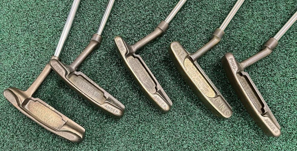 Lot of 5 Vintage Assorted PING Putters Right Hand Steel Shafts Blade Putters
