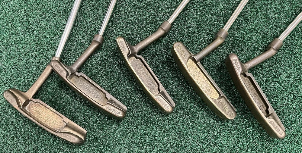Lot of 5 Vintage Assorted PING Putters Right Hand Steel Shafts Blade Putters