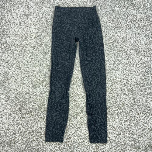 Lululemon Pants Womens 4 Black Camo High Rise Align Leggings Yoga Gym Sport Logo
