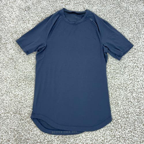 Lululemon Shirt Mens Small Blue Drysense Short Sleeve Athletic Running Gym Sport