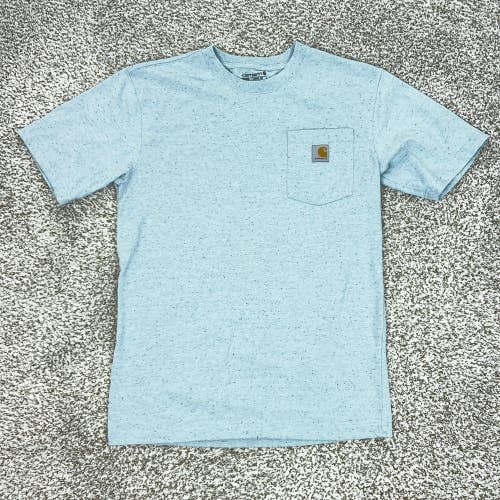 Carhartt Shirt Mens Small Blue K87 Loose Fit Pocket Workwear Short Sleeve Tee T