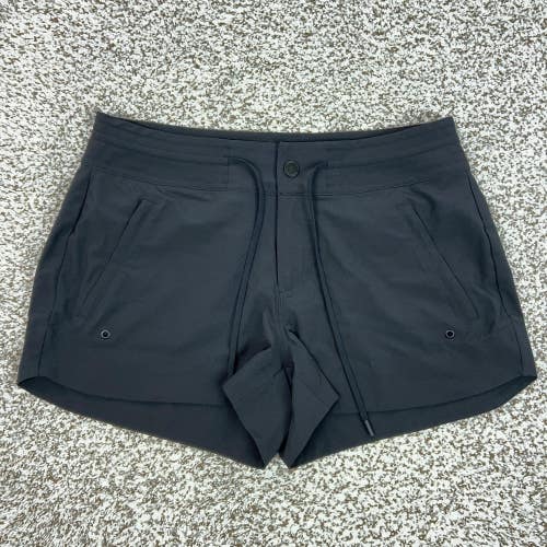 Athleta Board Shorts Womens 6 Black Drawstring 4" Lightweight Hudson Beach Sport