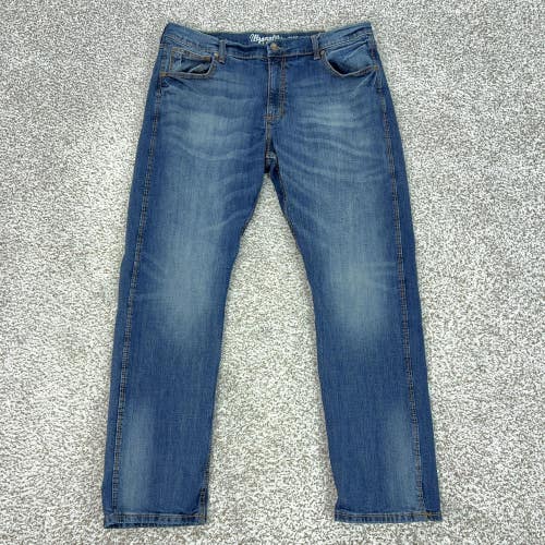 Wrangler Jeans Mens 38x32 Blue Retro Slim Straight Stretch Denim Western Logo