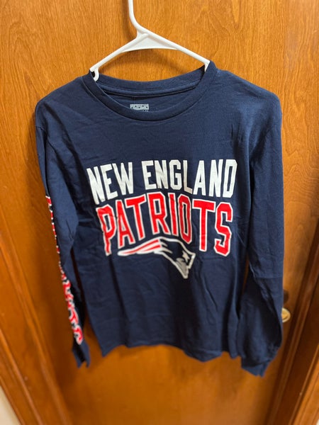 NFL New England Patriots Junk Food LS Graphic Tee Men’s Small Blue/Red NWT