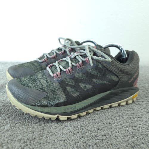 Merrell Antora 2 Womens Size 6.5 Trail Running Shoes Green Sneakers Vibram