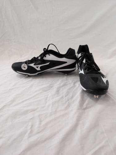 Black Men's Size M 16.0 (W 17.0) Adult Mizuno Low Top Metal (New)