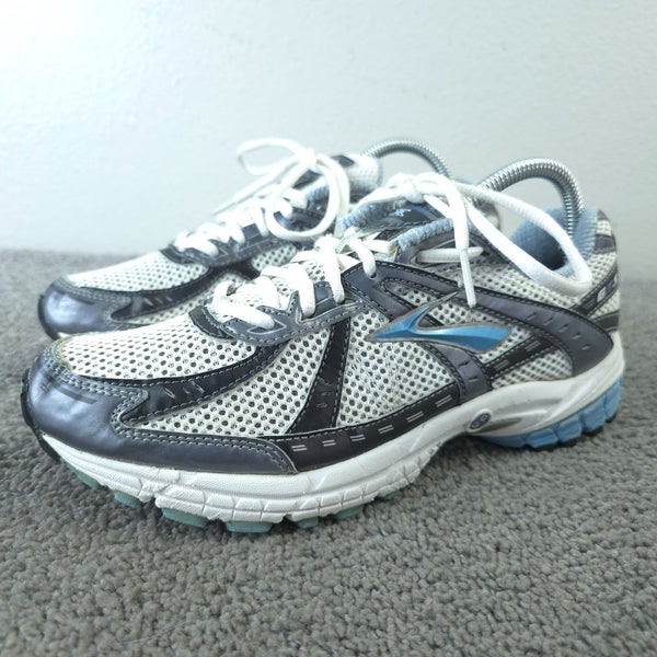 Brooks Adrenaline GTS 10 Womens Size 9 Wide Width Running Shoes Gray White Low