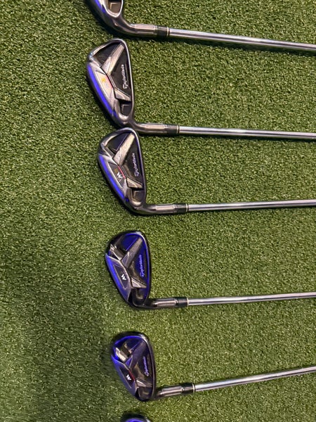 Men's 2016 TaylorMade M2 Left Hand Iron Set Regular Flex (8 Clubs) #4 - #9, PW, GW Steel Shaft (Used