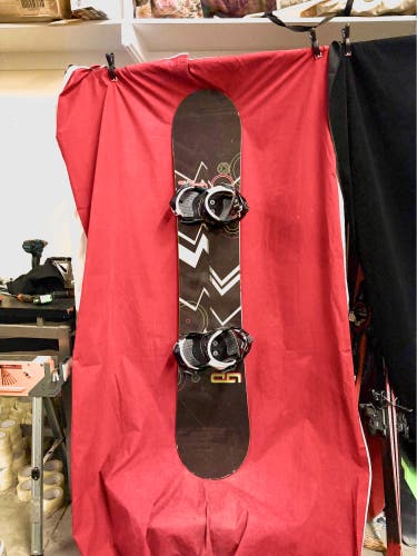 Snowboard: LTD Snowboard All Mountain With Bindings Directional Twin 163 cm (Used)