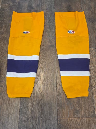 Purple and Gold young Kings Youth Small Athletic Knit Socks Pro Stock (Used)